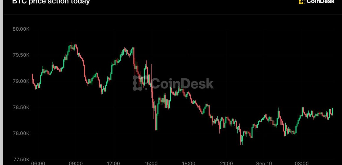 Dogecoin sinks 5% to lead majors losses, with bitcoin holding $78,000 level